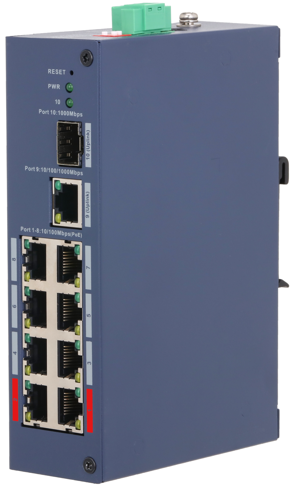 CHS4110-8ET-110 Dahua 10 portový průmyslový managovatelný L2 PoE switch